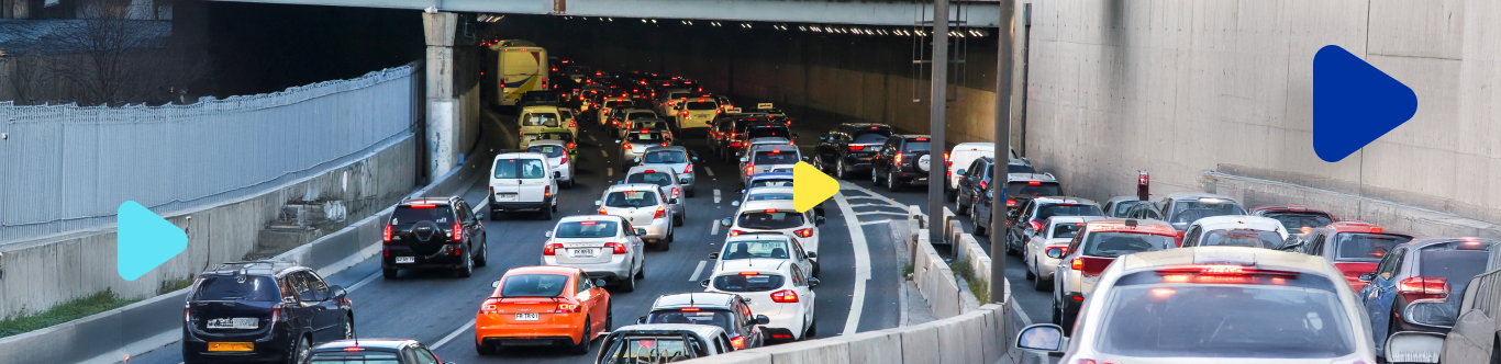 Vehículo retornando a Santiago después de vacaciones