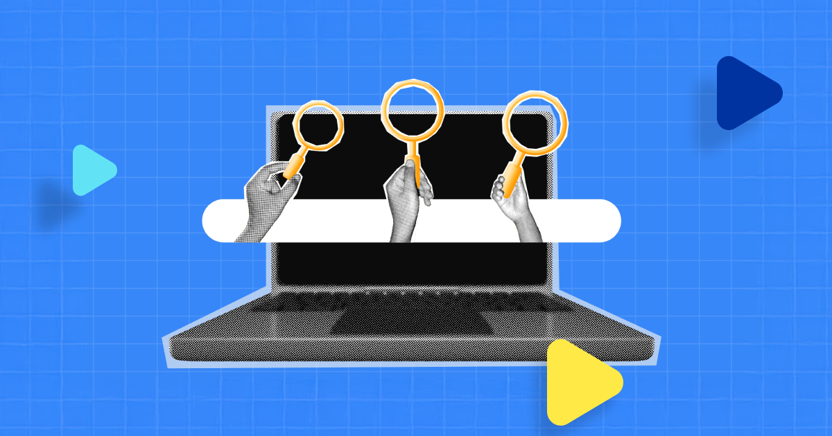 laptop con lupas sobre barra de búsqueda