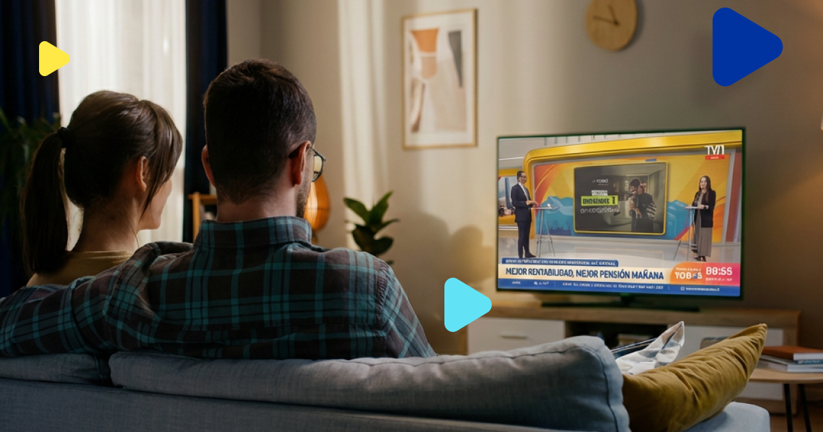 Persona viendo televisión mientras se analiza la rentabilidad