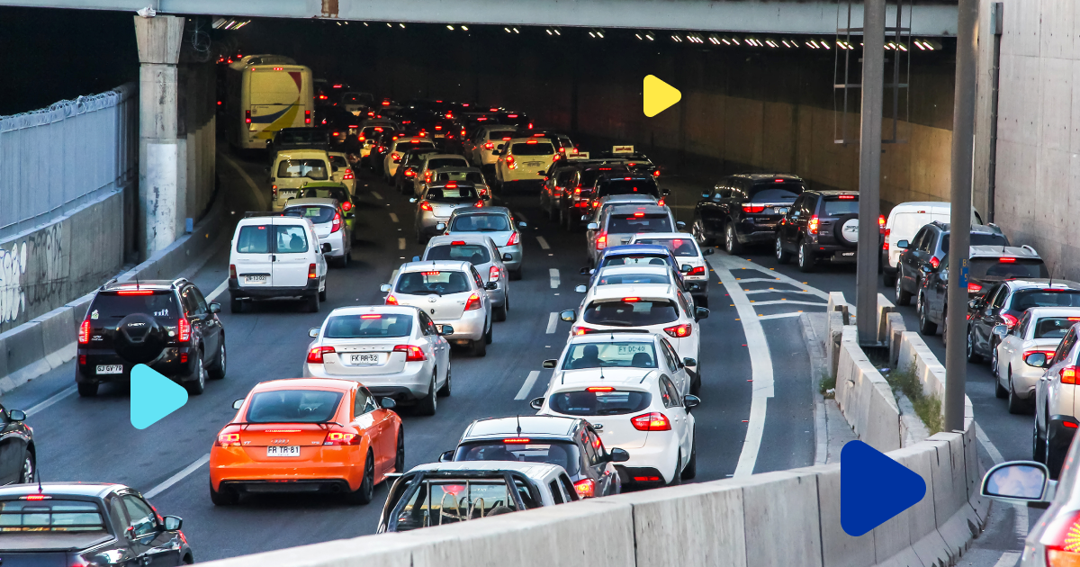 Vehículo retornando a Santiago después de vacaciones